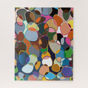 Warped Polychrome Circle Pattern Jigsaw Puzzle