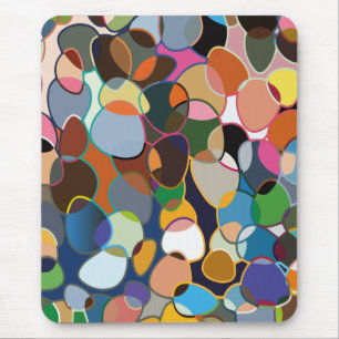 Warped Polychrome Circle Pattern Mouse Mat