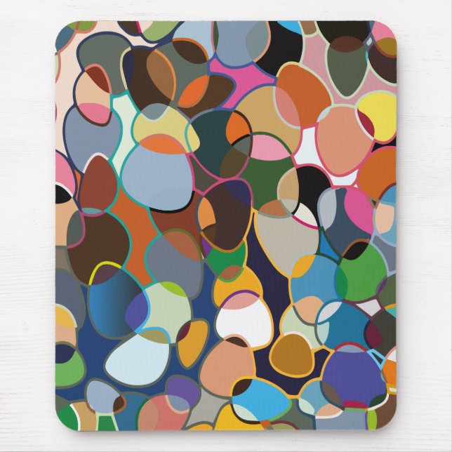 Warped Polychrome Circle Pattern Mouse Mat (Front)