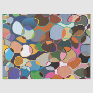 Warped Polychrome Circle Pattern Tissue Paper