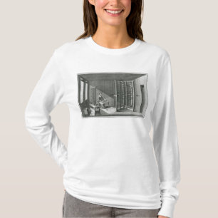 Warping silk threads, illustration Encylopedia T-Shirt