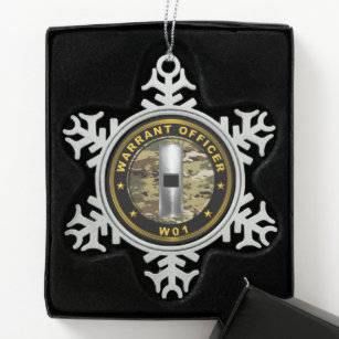 Warrant Officer One   Snowflake Pewter Christmas Ornament