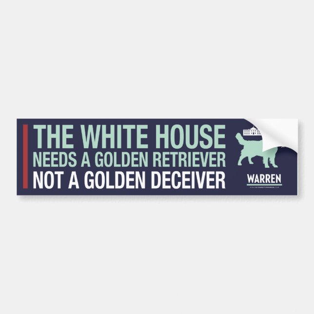 Warren 2020 - Bailey - Golden Retriever Bumper Sticker (Front)