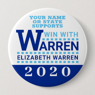 Warren 2020 Resist Persist Win With Warren 10 Cm Round Badge
