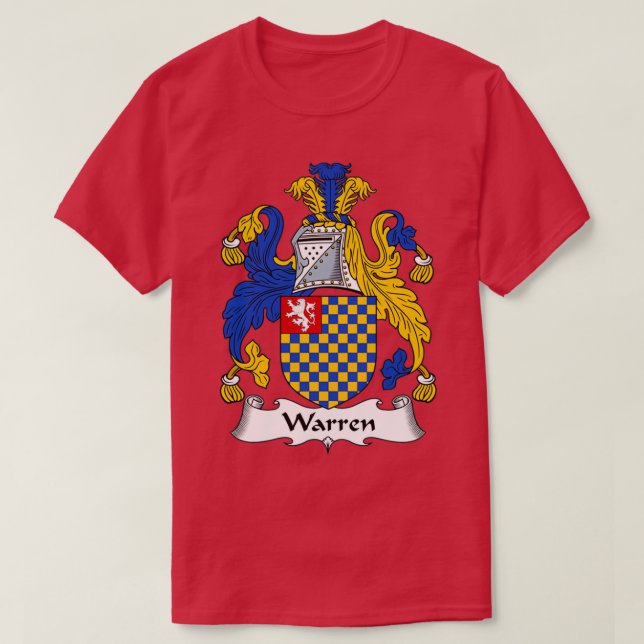 Warren Coat of Arms Family Crest  T-Shirt (Design Front)