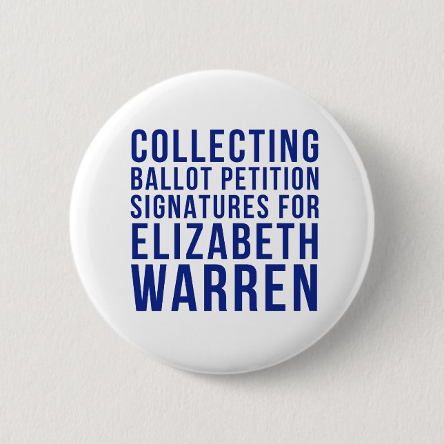 Warren Collecting Signatures Round Button (Front)