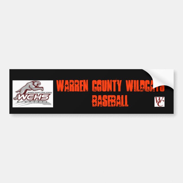 Warren County Baseball Bumper Sticker (Front)