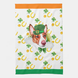 Warren Dog Holiday Home Decor St Patricks Day Tea Towel