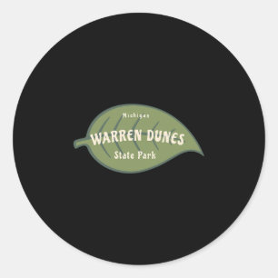 Warren Dunes State Park Michigan Fall Leaves Vacat Classic Round Sticker