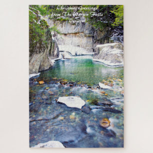 Warren Falls Vermont.Christmas  Jigsaw Puzzle
