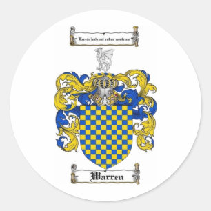 Warren Family Crest Classic Round Sticker