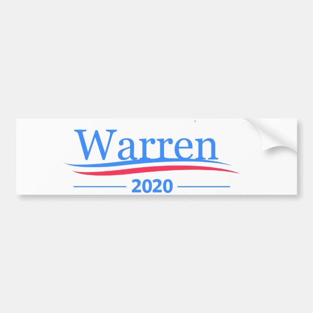 Warren for President 2020, classic Bernie white Bumper Sticker (Front)