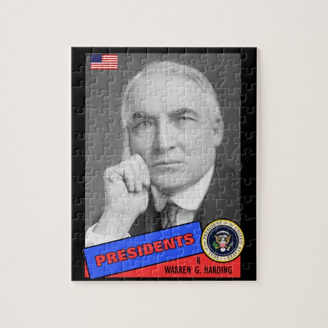 Warren G. Harding Baseball Card Jigsaw Puzzle (Vertical)