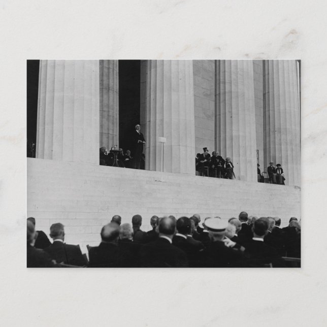 Warren G. Harding Dedication Lincoln Memorial Postcard (Front)