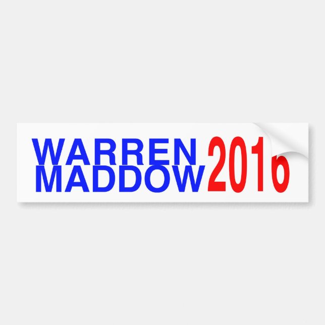 Warren/Maddow 2016 Bumper Sticker (Front)