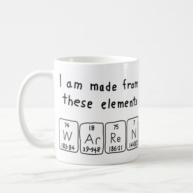 Warren periodic table name mug (Left)