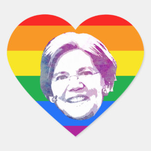 Warren Rainbow Stripes Heart Sticker