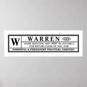 Warren Warning Label Poster
