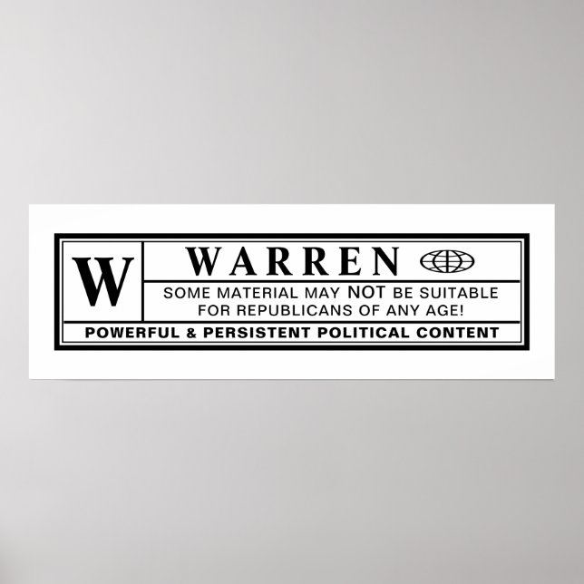 Warren Warning Label Poster (Front)