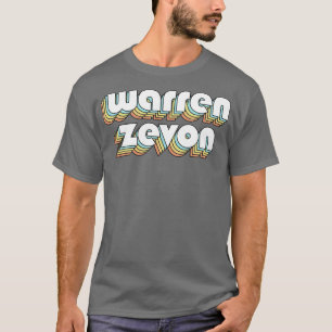 Warren Zevon Retro Rainbow Typography Faded Style  T-Shirt