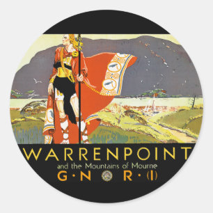 Warrenpint and the Mountians of Mourne Classic Round Sticker