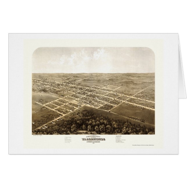 Warrensburg, MO Panoramic Map - 1869 (Front Horizontal)