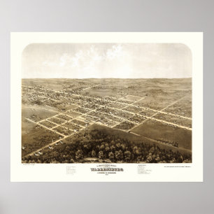 Warrensburg, MO Panoramic Map - 1869 Poster