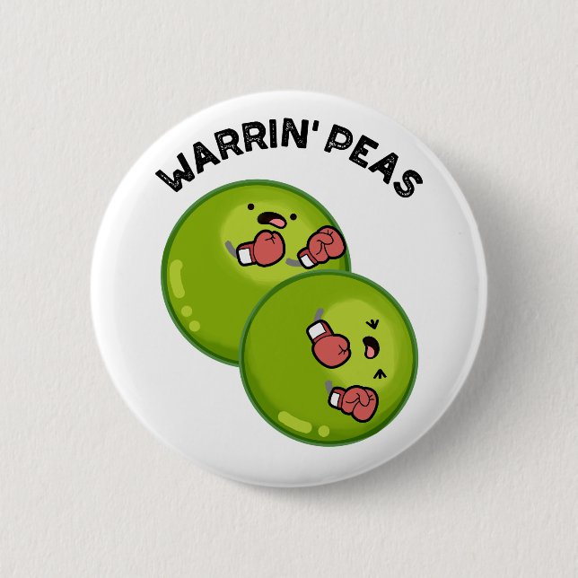 Warrin Peace Funny Pea Pun  6 Cm Round Badge (Front)