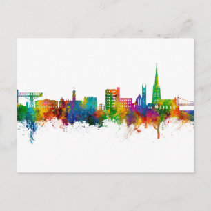 Warrington England Skyline Postcard