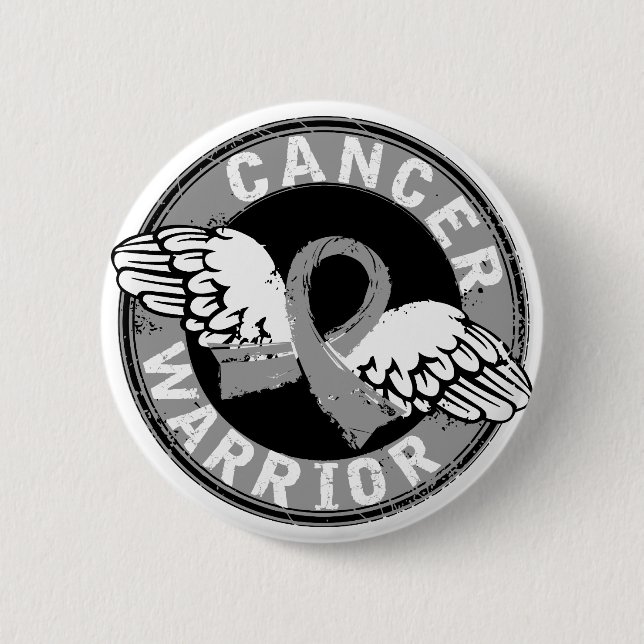 Warrior 14C Brain Cancer 6 Cm Round Badge (Front)
