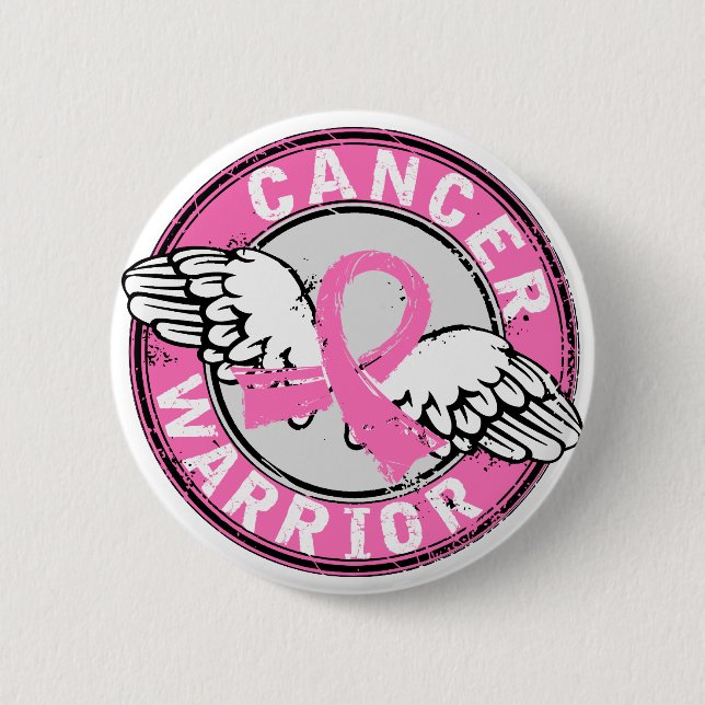 Warrior 14C Breast Cancer 6 Cm Round Badge (Front)