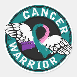 Warrior 14C Thyroid Cancer Classic Round Sticker