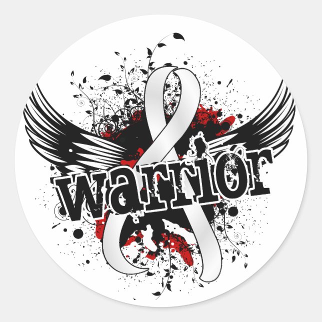 Warrior 16 Lung Cancer Classic Round Sticker (Front)