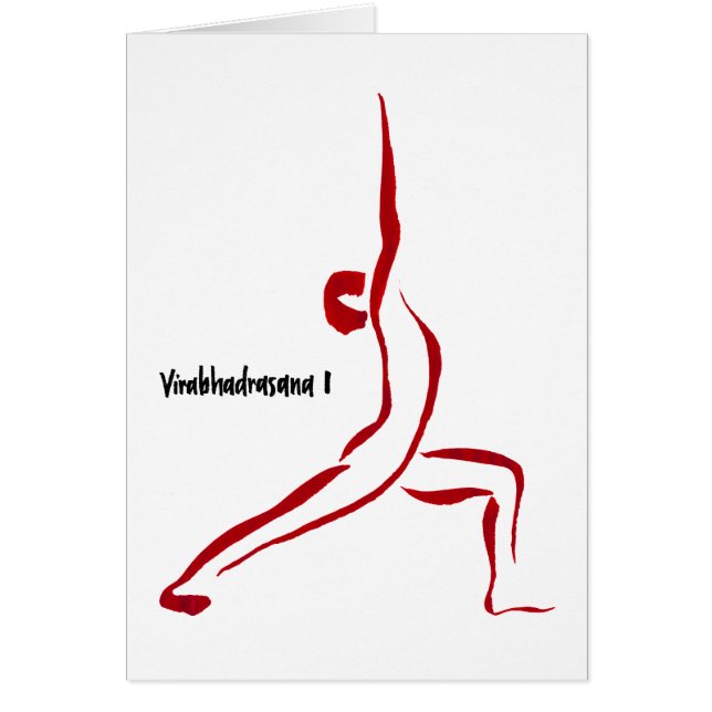 Warrior 1 Yogini Card - Virabhadrasana I (Front)