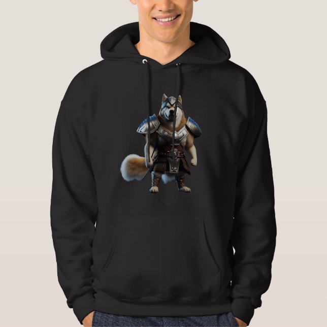 Warrior Alaskan Malamute Dog, Military Alaskan Dog Hoodie (Front)