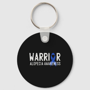 Warrior Alopecia Awareness Blue AA Ribbon Support  Key Ring