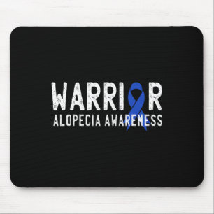 Warrior Alopecia Awareness Blue AA Ribbon Support  Mouse Mat