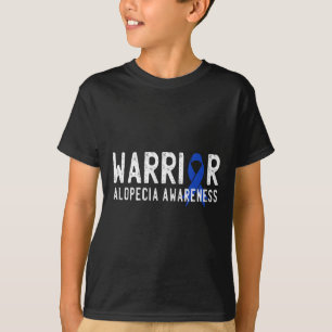 Warrior Alopecia Awareness Blue AA Ribbon Support  T-Shirt