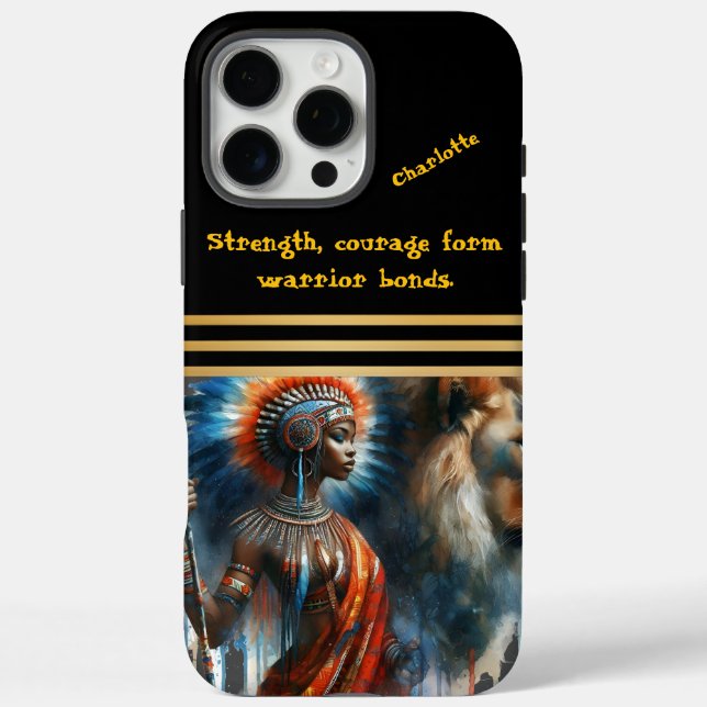Warrior and lion stand proud at dawn Case-Mate iPhone case (Back)