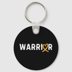 Warrior Appendix Cancer Fighter Heart Amber Ribbon Key Ring