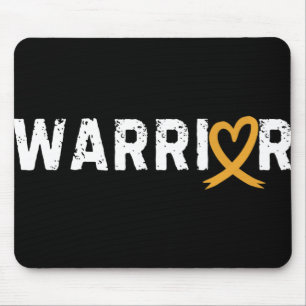 Warrior Appendix Cancer Fighter Heart Amber Ribbon Mouse Mat