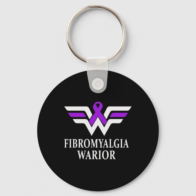 Warrior Awareness Purple Ribbon Gift 1  Key Ring (Front)