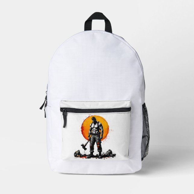 warrior barbarian mediaeval fantasPrint Cut Sew Ba Printed Backpack (Front)
