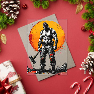 warrior barbarian mediaeval fantasy hummer strengt acrylic invitations