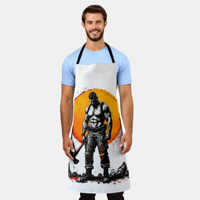 warrior barbarian mediaeval fantasy hummer strengt apron (Worn)