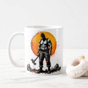 warrior barbarian mediaeval fantasy hummer strengt coffee mug