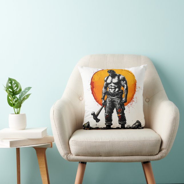 warrior barbarian mediaeval fantasy hummer strengt cushion (Chair)