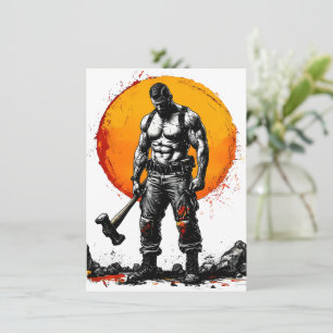 warrior barbarian mediaeval fantasy hummer strengt invitation