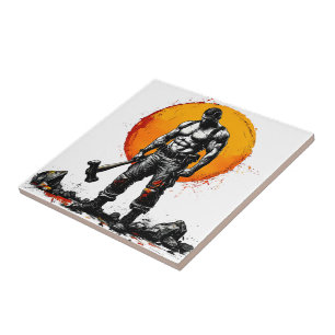 warrior barbarian mediaeval fantasy hummer strengt tile