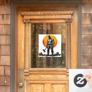 warrior barbarian mediaeval fantasy hummer strengt window cling